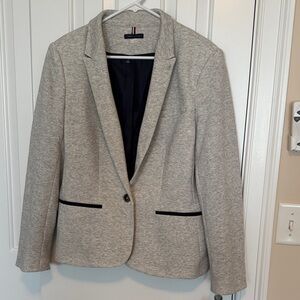 Tommy Hilfiger Heather Gray Blazer with Black Trim